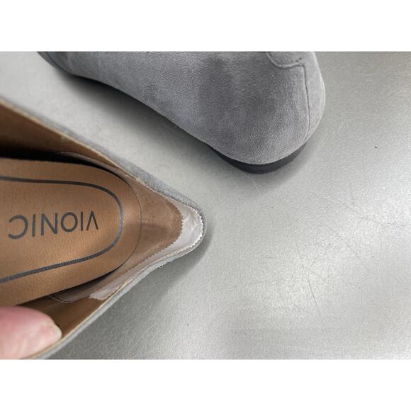 Vionic Gramecy Charcoal Suede Pointed Comfort Ballet Flats Bow Size 7.5 - Picture 8 of 8